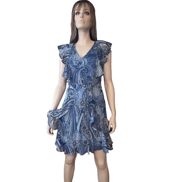 Tommy Hilfiger Dress Ruffles Tiered Paisley Flowy Fluttery Whimsical - Picture 13 of 16